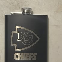 Personalized Football Flask – 8oz Black Matte Engraved Gift for Fans & Coaches