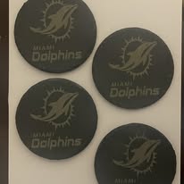 Set of 4 Football-Themed Engraved Round Slate Coasters