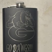 Personalized Football Flask – 8oz Black Matte Engraved Gift for Fans & Coaches
